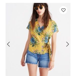 Madewell silk wrap top